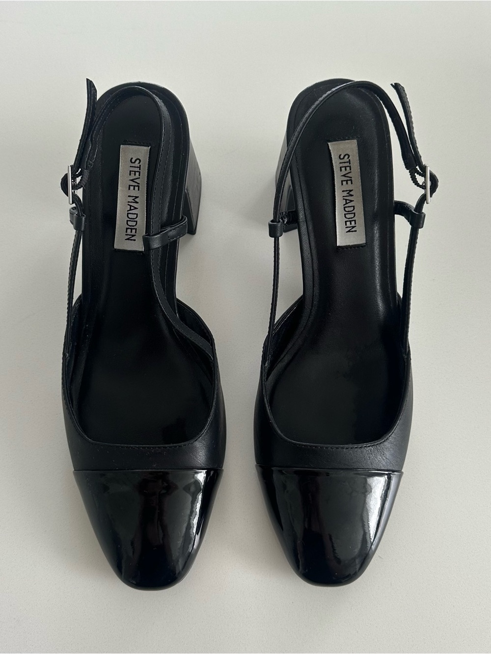 Steve Madden Black Sling-Back Heels